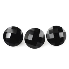 BLACK ONYX CHECKER CUT ROUND 9MM 2.32 Cts.