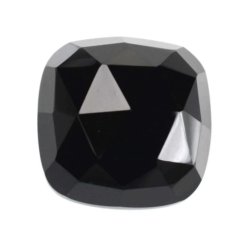BLACK ONYX ROSE CUT CUSHION CAB 14MM 11.01 Cts.