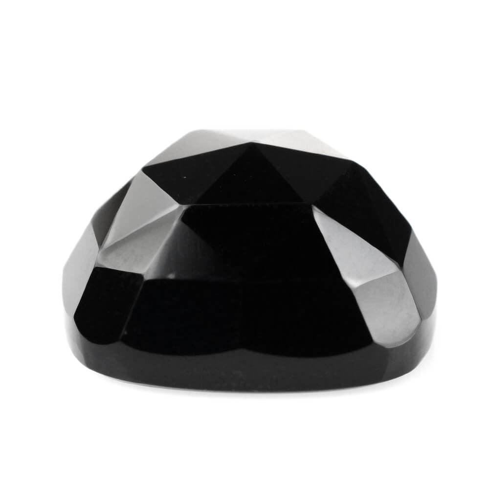 BLACK ONYX ROSE CUT CUSHION CAB 14MM 11.01 Cts.