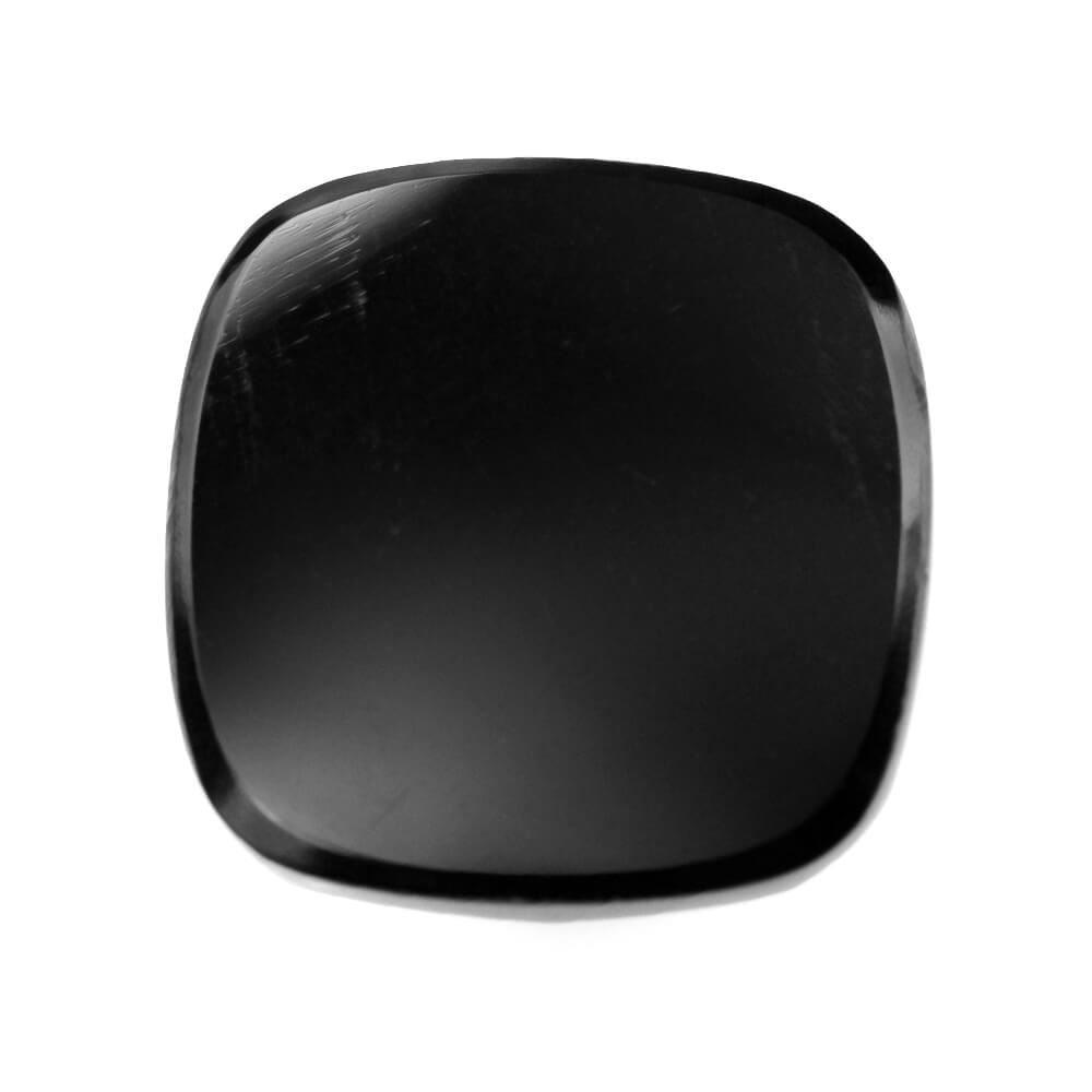 BLACK ONYX ROSE CUT CUSHION CAB 14MM 11.01 Cts.