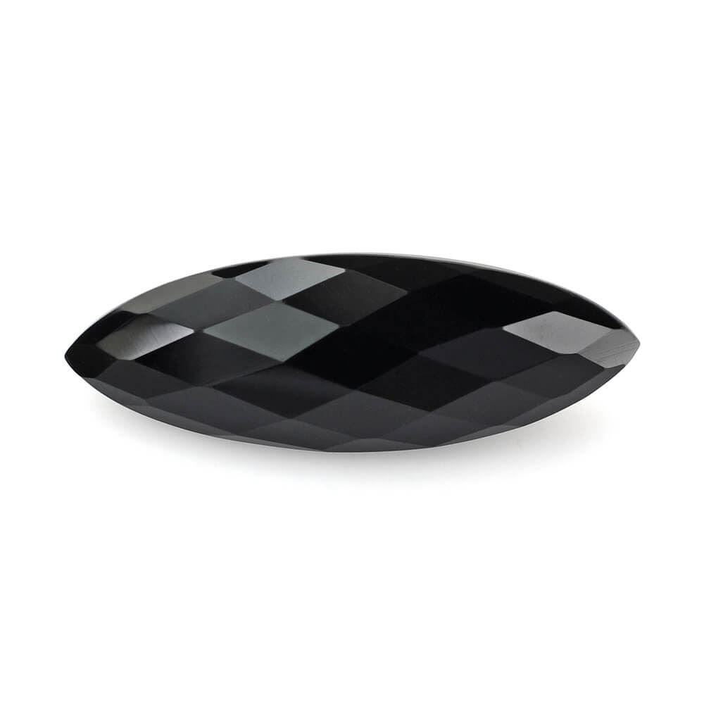 BLACK ONYX CHECKER CUT MARQUISE 23.50X8MM 7.74 Cts.