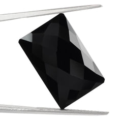 BLACK ONYX CHECKER CUT OCTAGON 20X13MM 16.17 Cts.