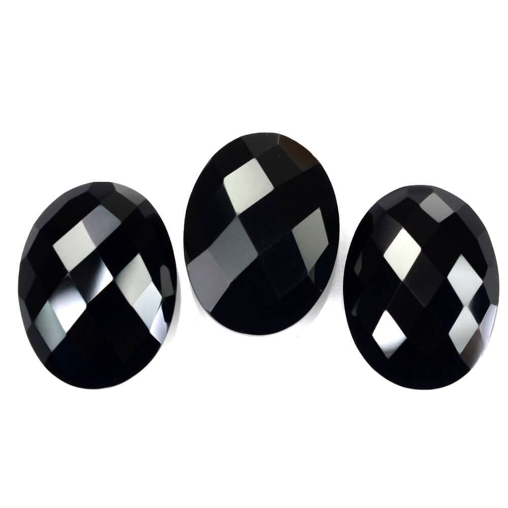 BLACK ONYX BRIOLETTE OVAL 16X12MM 7.38 Cts.