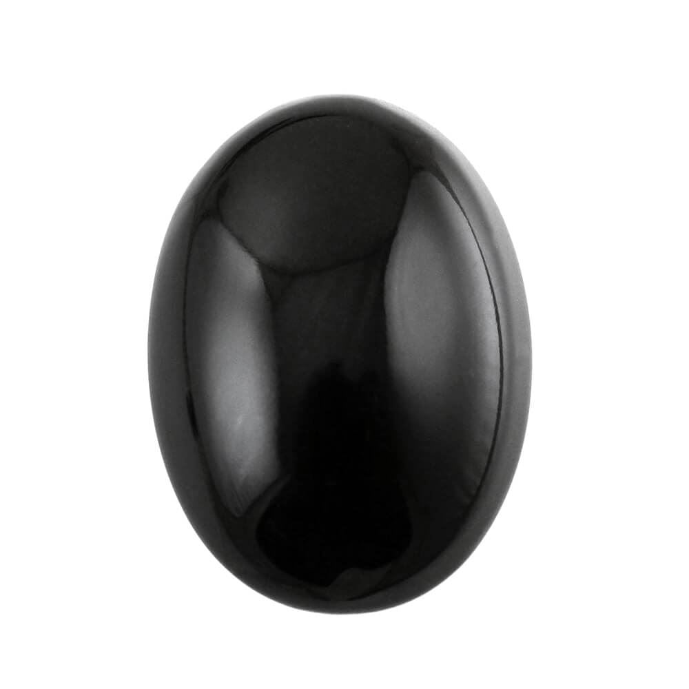 BLACK ONYX LENTIL OVAL 22X16MM 19.51 Cts.