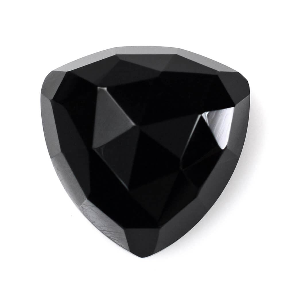 BLACK ONYX ROSE CUT TRILLION CAB 14MM 8.93 Cts.