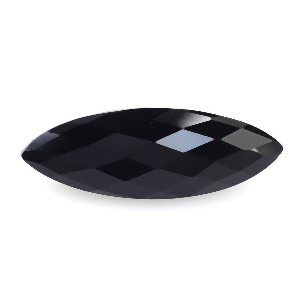 BLACK ONYX CHECKER CUT MARQUISE (HIGH DOME) 23X8MM 7.50 Cts.