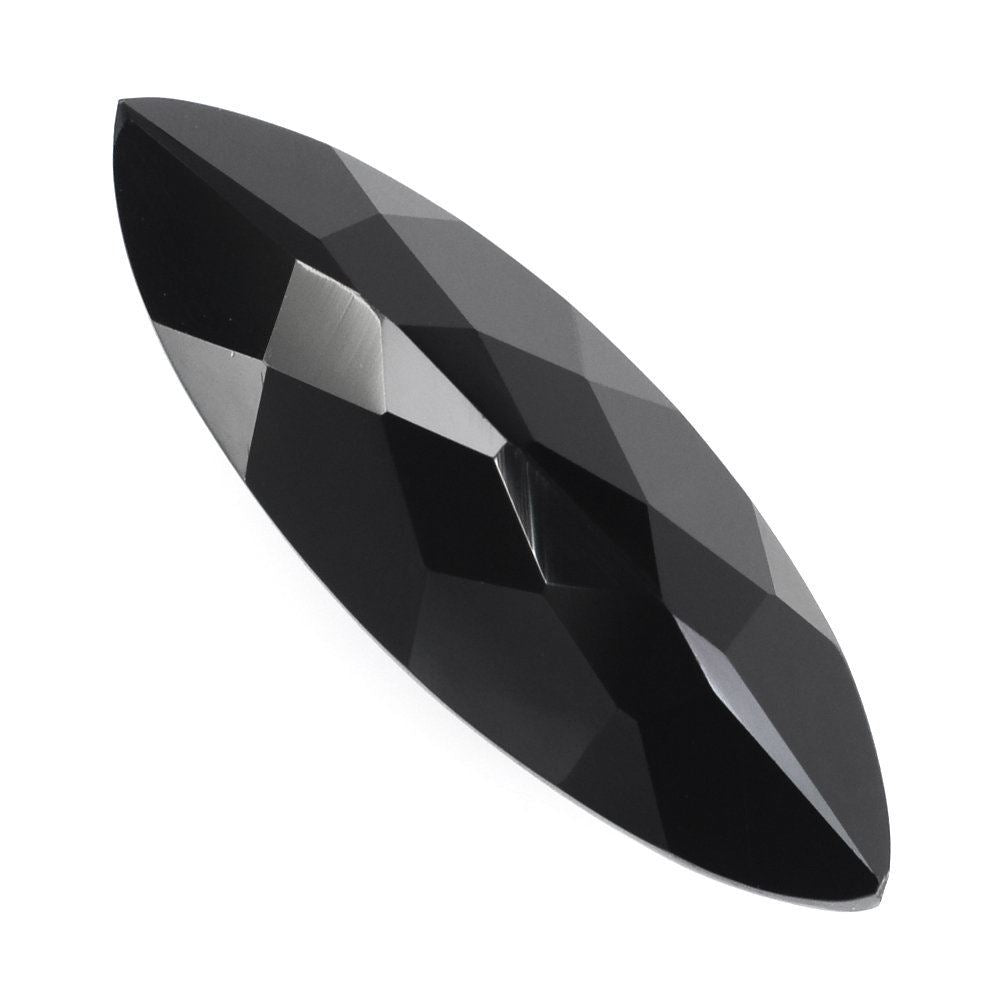 BLACK ONYX CHECKER CUT MARQUISE (HIGH DOME) 23X8MM 7.50 Cts.