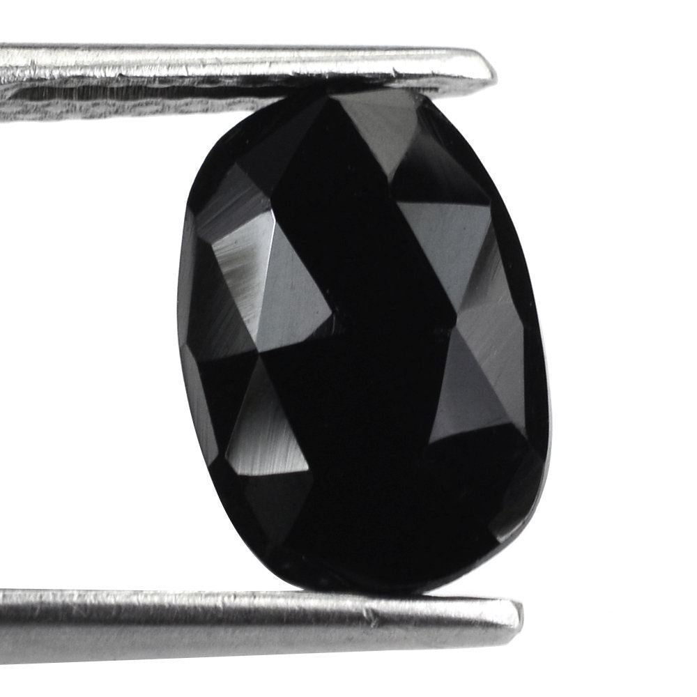 BLACK ONYX ROSE CUT BRIOLETTE IRREGULAR CUSHION 12X8MM 2.30 Cts.