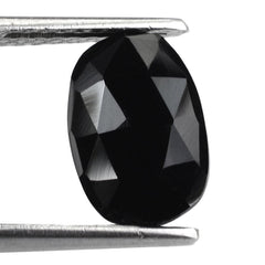 BLACK ONYX ROSE CUT BRIOLETTE IRREGULAR CUSHION 12X8MM 2.30 Cts.