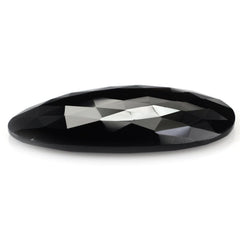 BLACK ONYX ROSE CUT IRREGULAR PEAR CAB 36X22MM 23.83 Cts.