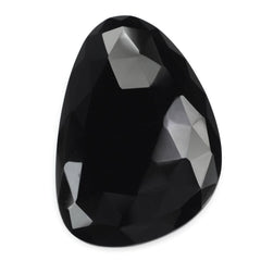 BLACK ONYX ROSE CUT FANCY CAB 29X20MM 16.80 Cts.