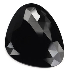 BLACK ONYX ROSE CUT FANCY CAB 36X28MM 28.40 Cts.