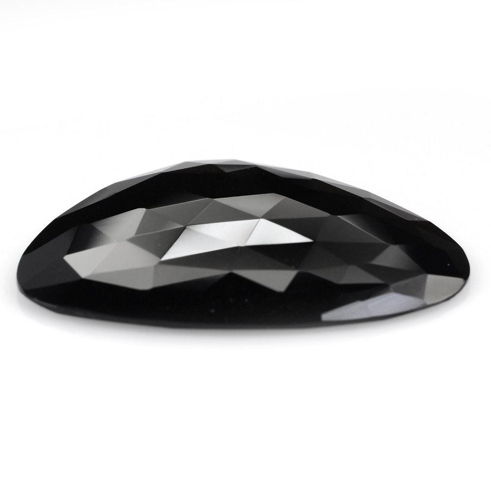 BLACK ONYX ROSE CUT FANCY CAB 36X28MM 28.40 Cts.
