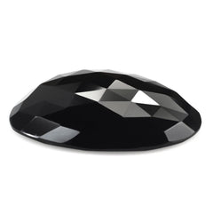 BLACK ONYX ROSE CUT IRREGULAR PEAR CAB 29X26MM 24.38 Cts.