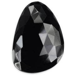 BLACK ONYX ROSE CUT IRREGULAR PEAR CAB (BLACK/CLEAN) 29X20MM 17.11 Cts.