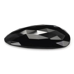 BLACK ONYX ROSE CUT IRREGULAR PEAR CAB (BLACK/CLEAN) 29X20MM 17.11 Cts.