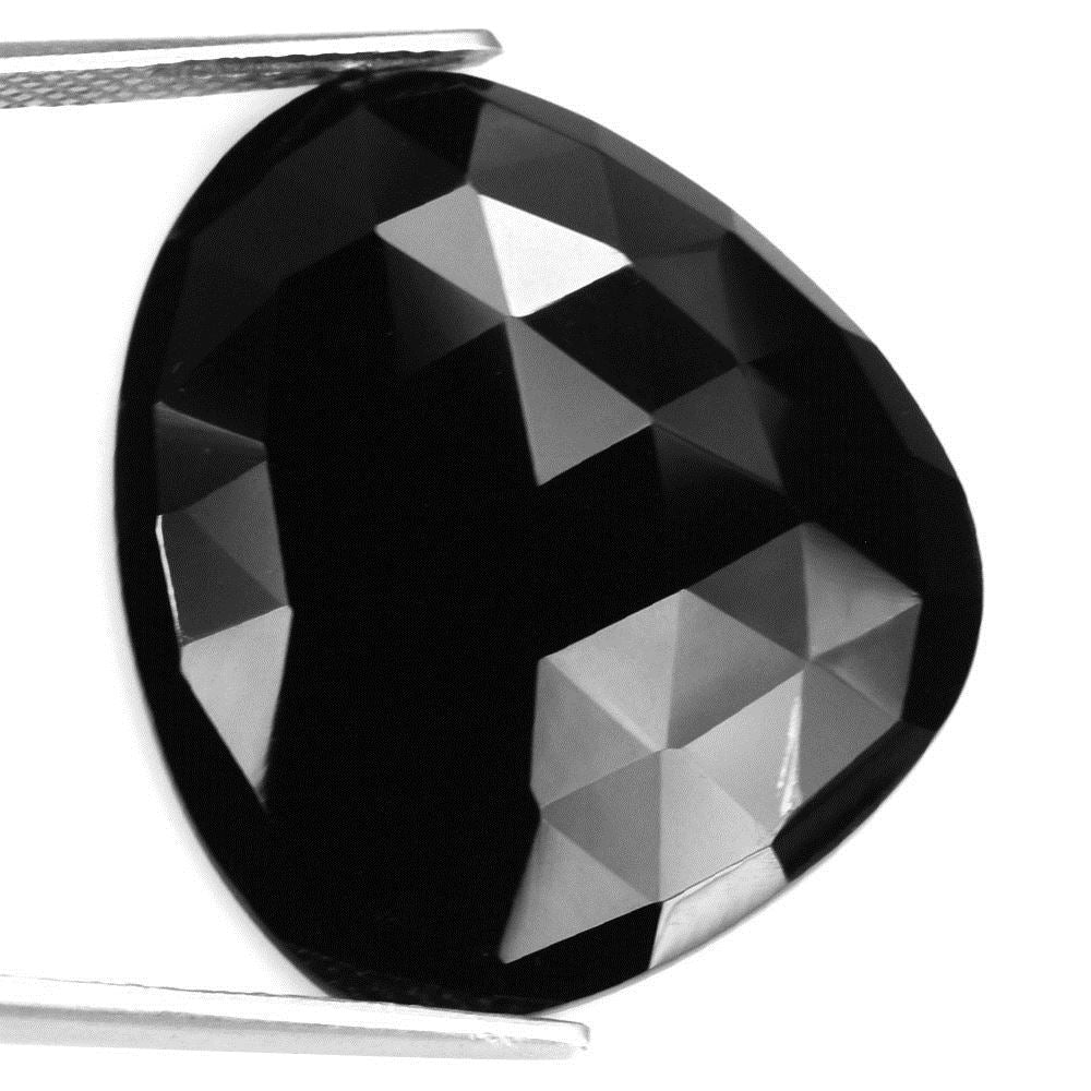 BLACK ONYX ROSE CUT FANCY CAB 29X25MM 24.64 Cts.