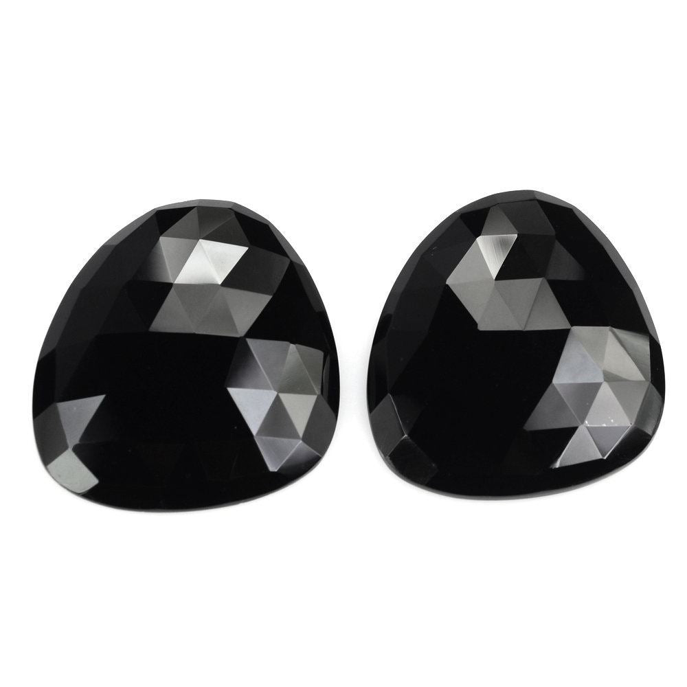 BLACK ONYX ROSE CUT FANCY CAB 29X25MM 24.64 Cts.