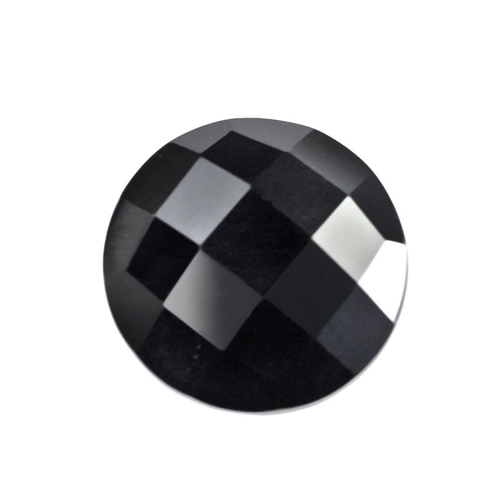 BLACK ONYX CHECKER BRIOLETTE ROUND 10MM 3.07 Cts.
