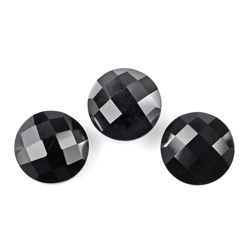 BLACK ONYX CHECKER BRIOLETTE ROUND 10MM 3.07 Cts.