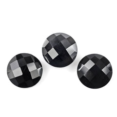 BLACK ONYX CHECKER BRIOLETTE ROUND 10MM 3.07 Cts.