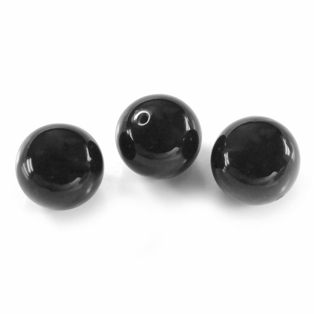 BLACK ONYX PLAIN ROUND BALL (HALF DRILL) 12MM 11.29 Cts.
