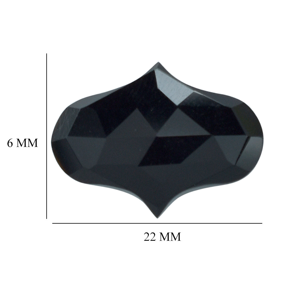 BLACK ONYX ROSE CUT FANCY CAB 22X6MM 7.18 Cts.