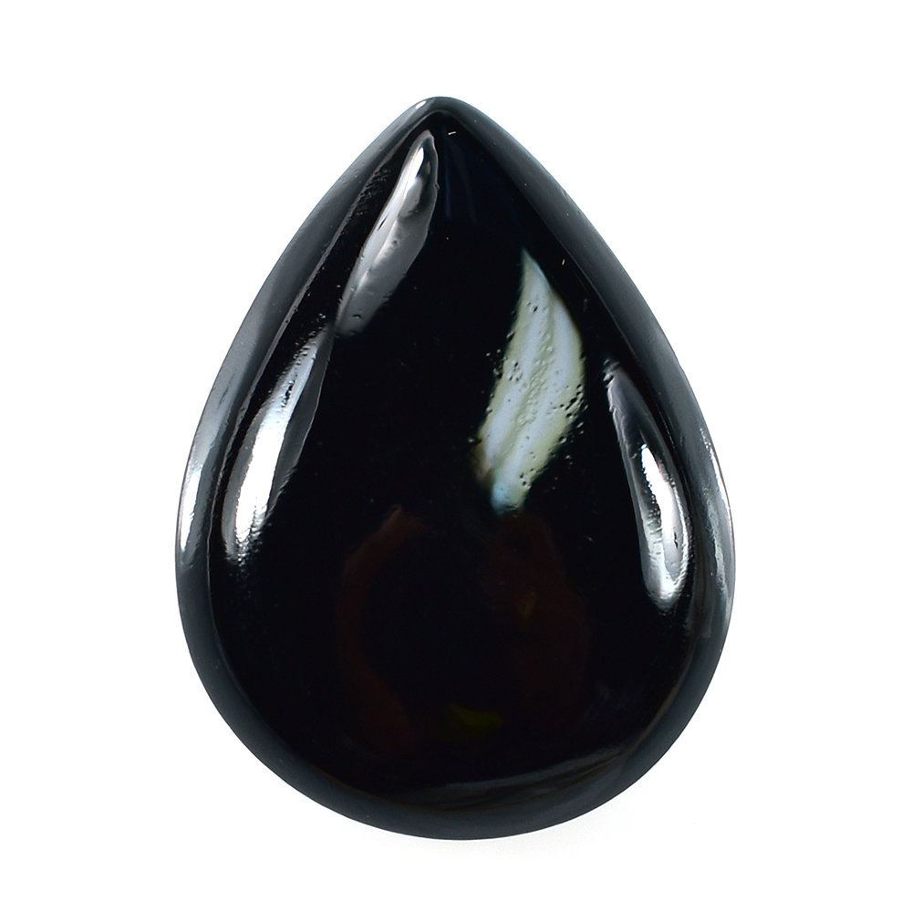 BLACK ONYX PLAIN LENTIL PEAR 20X15MM 11.43 Cts.