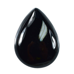 BLACK ONYX PLAIN LENTIL PEAR 20X15MM 11.43 Cts.
