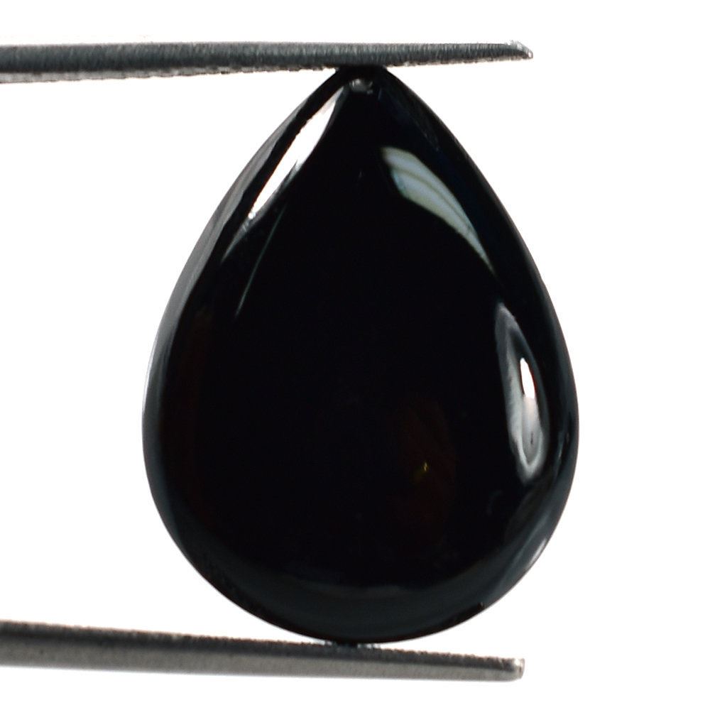 BLACK ONYX PLAIN LENTIL PEAR 20X15MM 11.43 Cts.