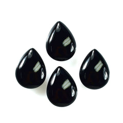 BLACK ONYX PLAIN LENTIL PEAR 20X15MM 11.43 Cts.