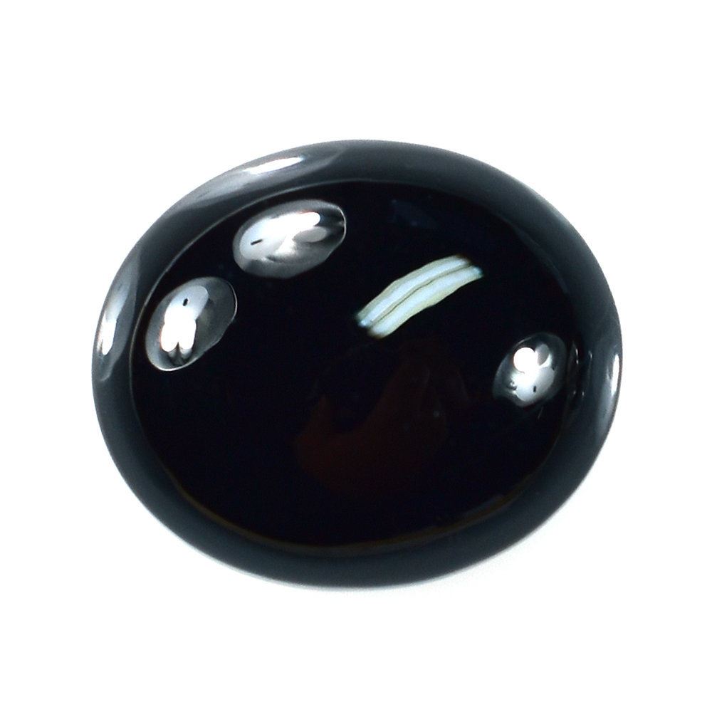BLACK ONYX PLAIN OVAL CAB 13.50X11MM 5.88 Cts.