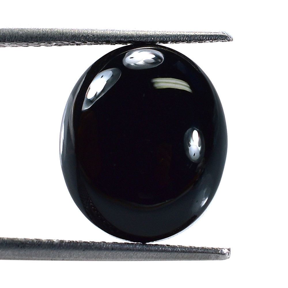 BLACK ONYX PLAIN OVAL CAB 13.50X11MM 5.88 Cts.