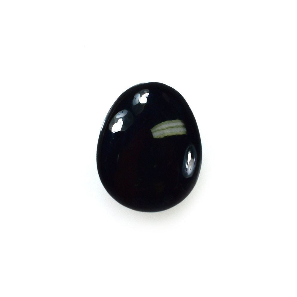 BLACK ONYX PLAIN LENTIL FANCY 8.80X7.00MM 1.37 Cts.