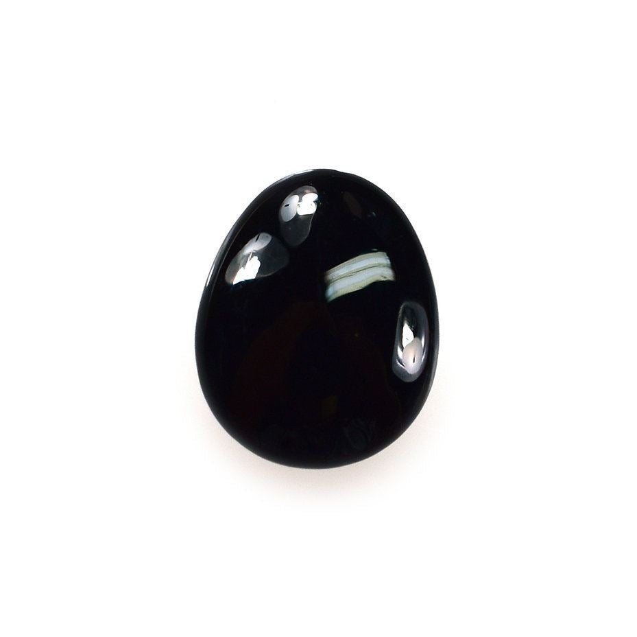 BLACK ONYX PLAIN LENTIL FANCY 8.80X7.00MM 1.37 Cts.