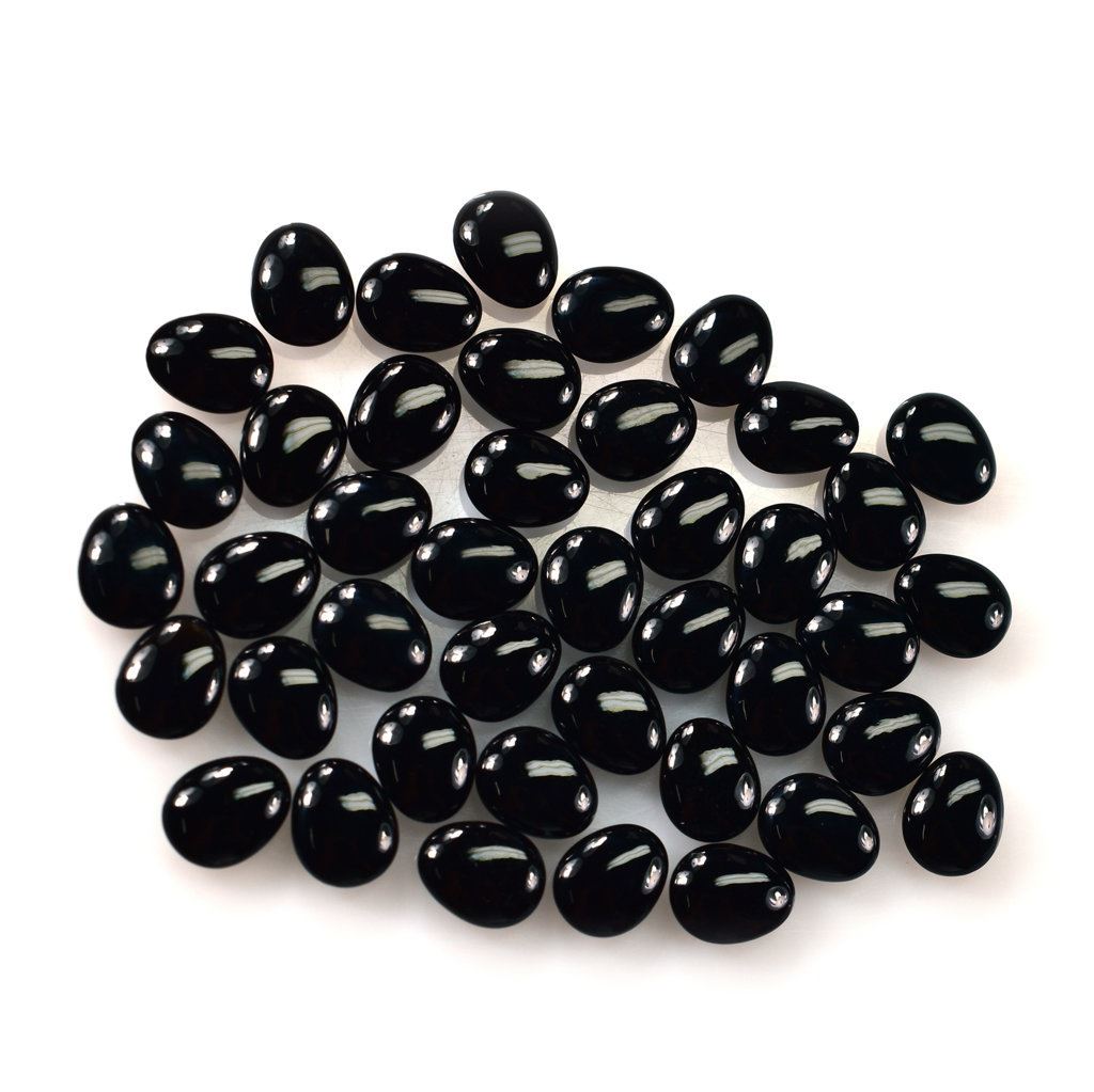 BLACK ONYX PLAIN LENTIL FANCY 8.80X7.00MM 1.37 Cts.