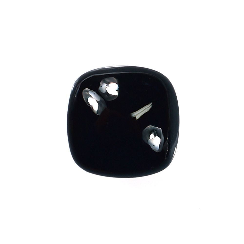 BLACK ONYX PLAIN LENTIL CUSHION 8X8MM 1.82 Cts.