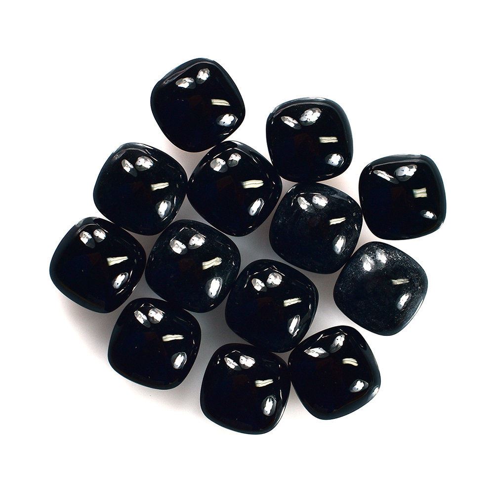 BLACK ONYX PLAIN LENTIL CUSHION 8X8MM 1.82 Cts.