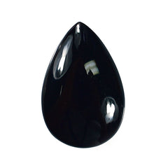 BLACK ONYX PLAIN LENTIL PEAR 15X10MM 4.53 Cts.