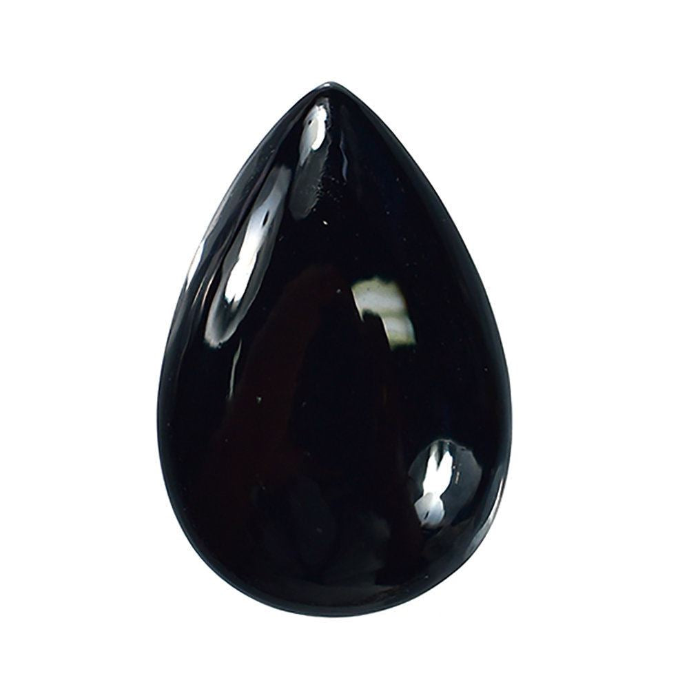 BLACK ONYX PLAIN LENTIL PEAR 15X10MM 4.53 Cts.