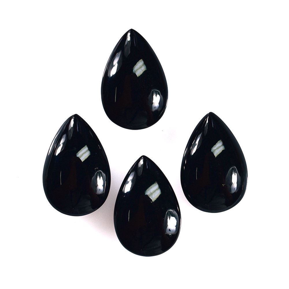 BLACK ONYX PLAIN LENTIL PEAR 15X10MM 4.53 Cts.