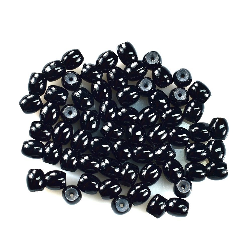 BLACK ONYX PLAIN BON BON SHAPE (BLACK/CLEAN) (FULL DRILL) 6.50X6.00 MM 1.80 Cts.