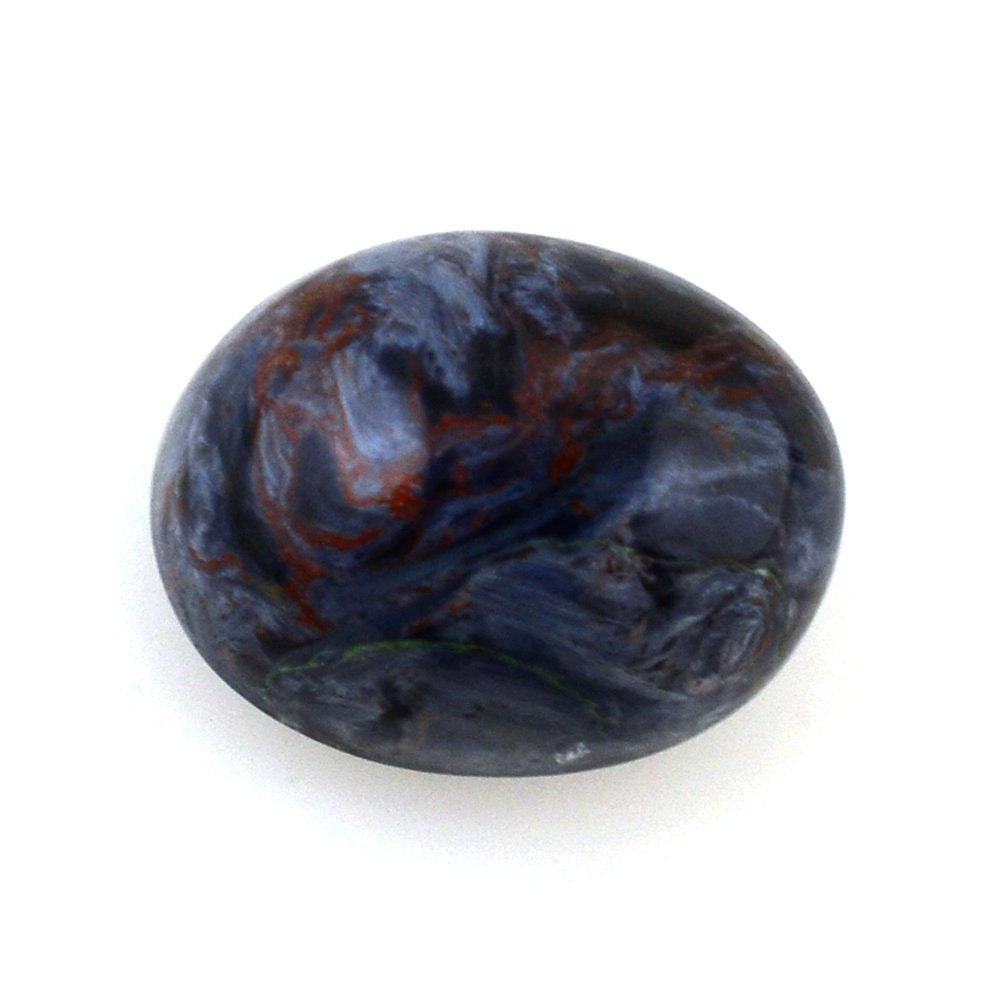 BLUE PIETERSITE OVAL CAB WITH FROSTED DOMED BOTTOM 10X8MM 3.35 Cts.