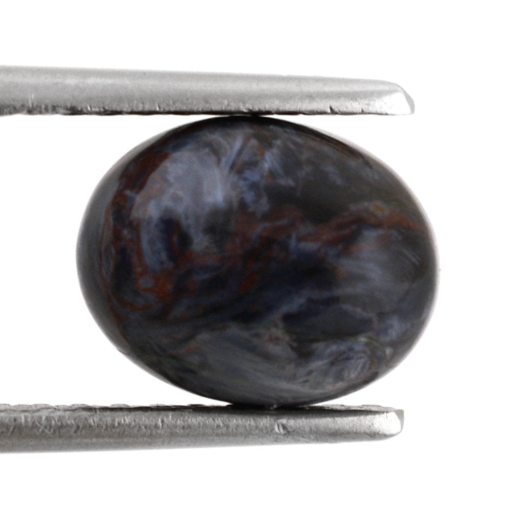 BLUE PIETERSITE OVAL CAB WITH FROSTED DOMED BOTTOM 10X8MM 3.35 Cts.