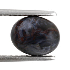 BLUE PIETERSITE OVAL CAB WITH FROSTED DOMED BOTTOM 10X8MM 3.35 Cts.