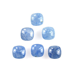 BLUE QUARTZ PLAIN LENTIL CUSHION 6X6MM 0.83 Cts.