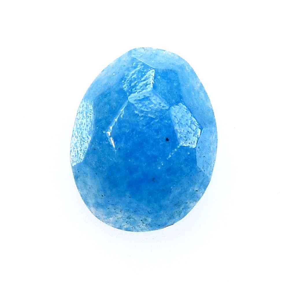 QUARTZ BLUE IRREGULAR FACETED OCAL CAB (DARK) (OPAQUE) 5.10X3.90 MM 0.27 Cts.