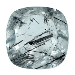 BLACK RUTILE QUARTZ CUT CUSHION 13.00MM  8.14 Cts.