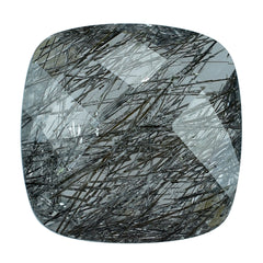 BLACK RUTILE QUARTZ BRIOLETTE CUSHION 12.00MM 6.28 Cts.
