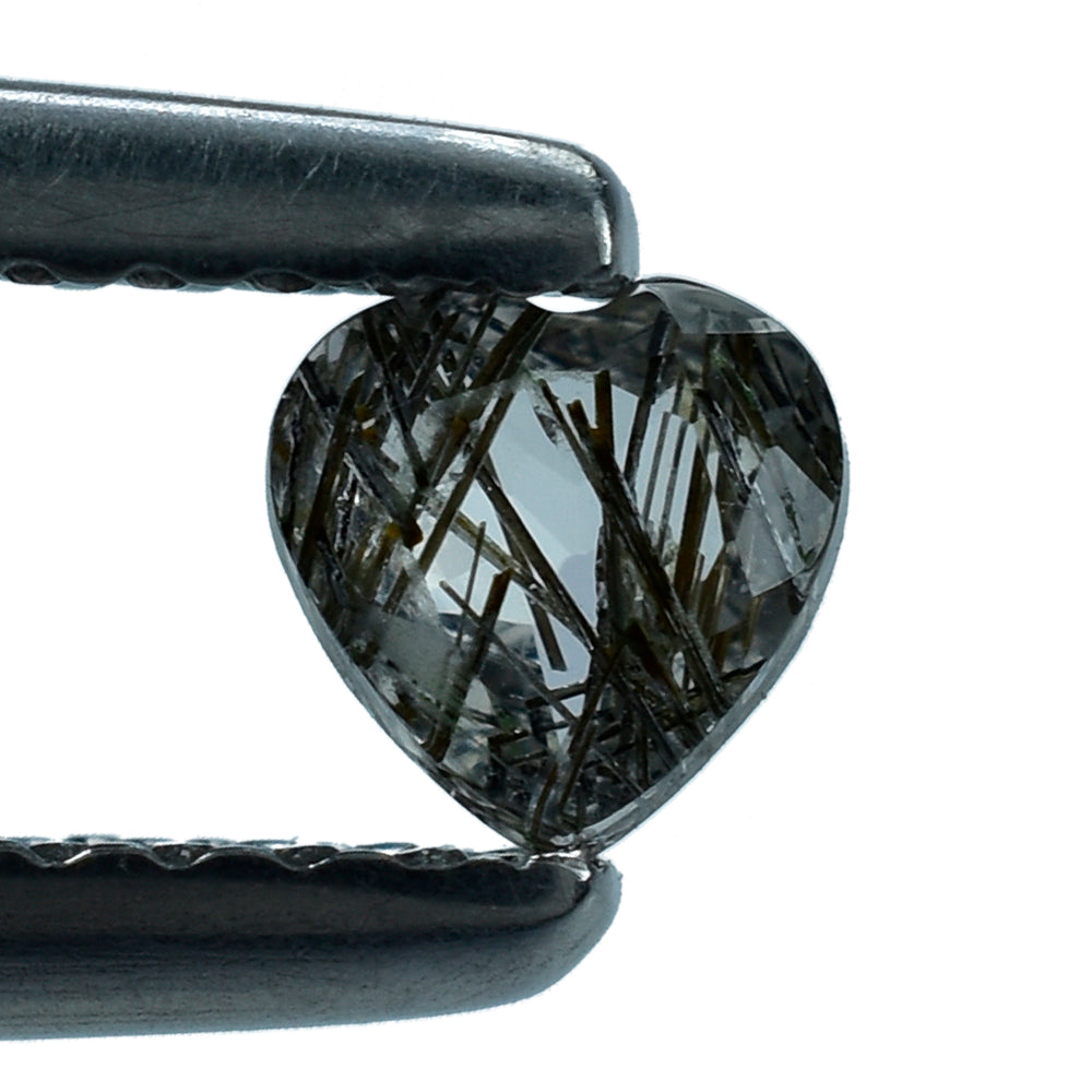 BLACK RUTILE QUARTZ CUT HEART 4MM 0.27 Cts.